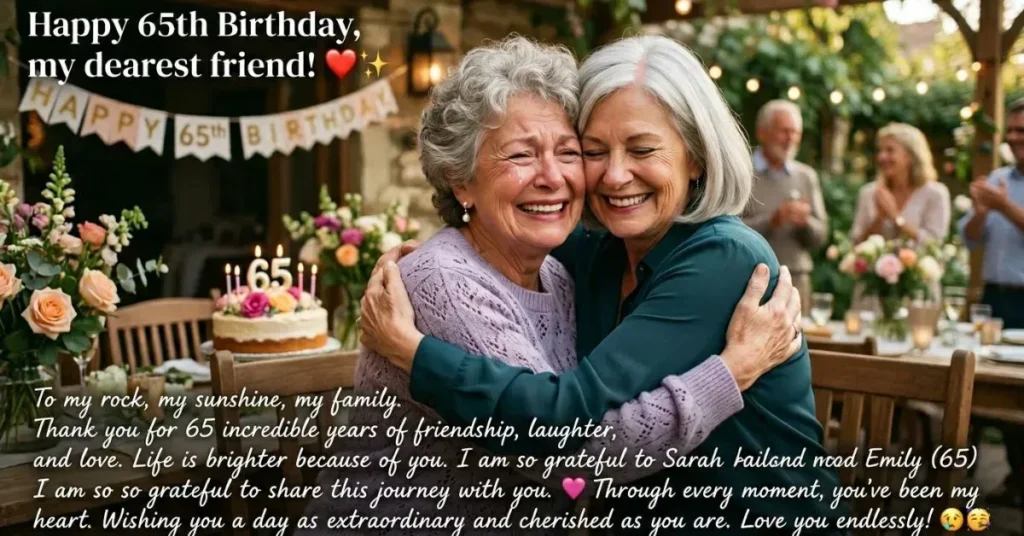 Emotional 65th Birthday Wishes for Friend