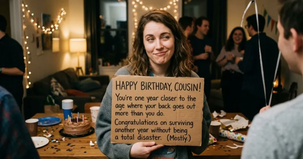 Sarcastic Funny Birthday Wishes for Cousin