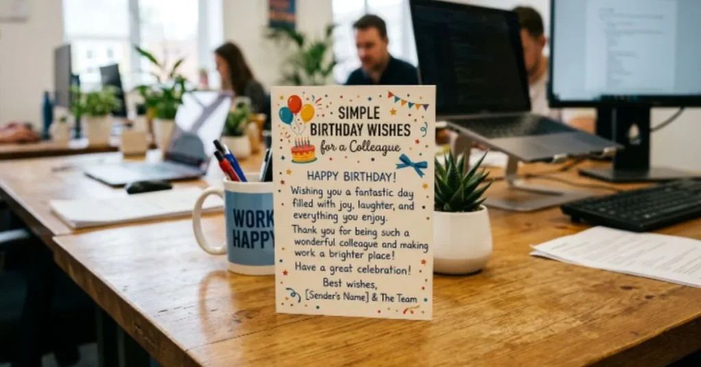 Simple Birthday Wishes for a Colleague