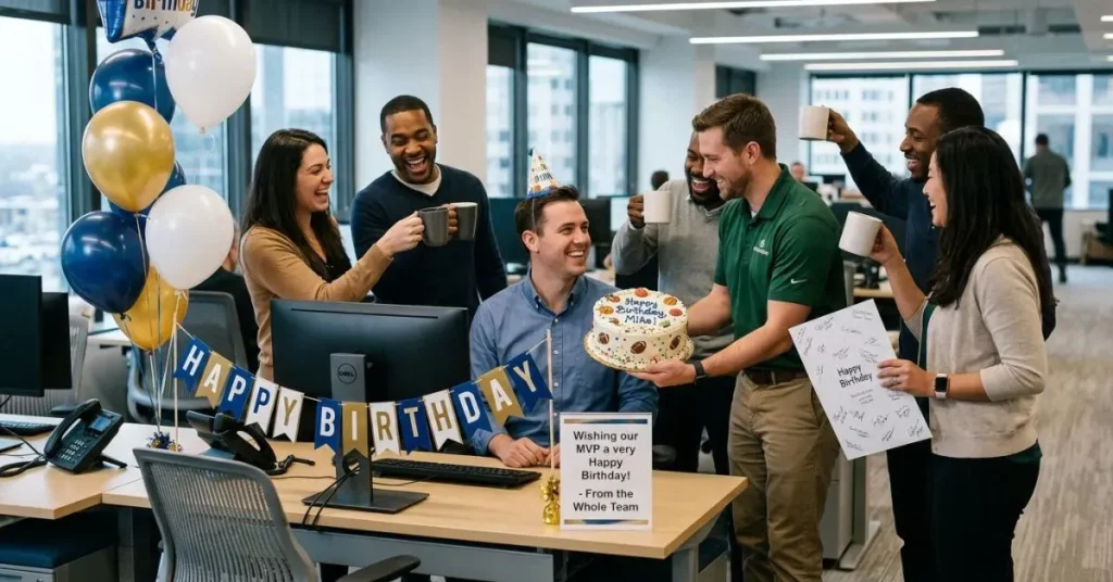 Team Spirit Birthday Wishes for Coworker Male