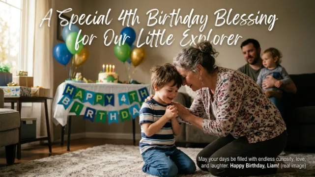 Blessing Wishes for 4th Birthday Boy