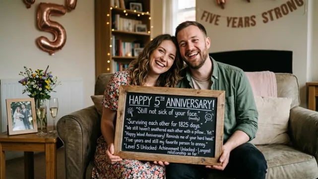 Funny 5th Anniversary Quotes, Captions & Wishes