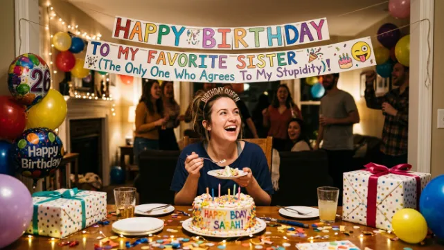 Funny Birthday Wishes for Sister