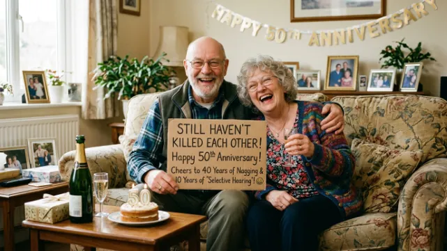 Funny Old Couple Anniversary Wishes