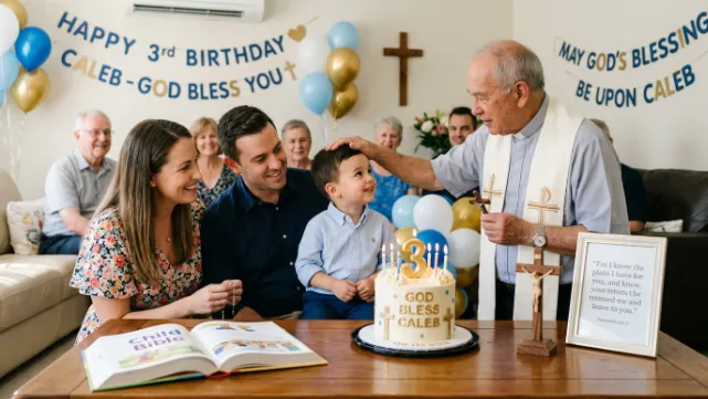 Religious Blessing Wishes for 3rd Birthday Boy